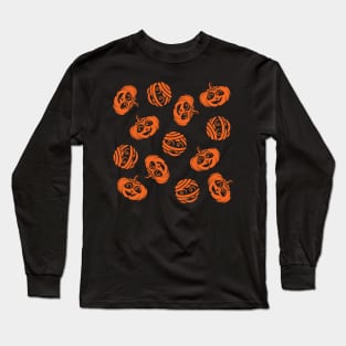 Cute Pumpkins and Mummy Heads Long Sleeve T-Shirt